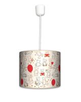 Lampa wisząca mała- Misie (biała, do pokoju dziecięcego)
