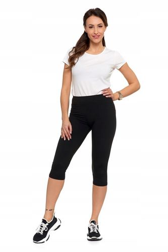 CZARNE GETRY DAMSKIE LEGGINSY 3/4 KLASYCZNE GŁADKIE DOPASOWANE MORAJ L/XL na Arena.pl