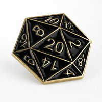 Roll 20 | 3 cm | Metal Emalia | Przypinka Gamingowa | Dungeons and Dragons
