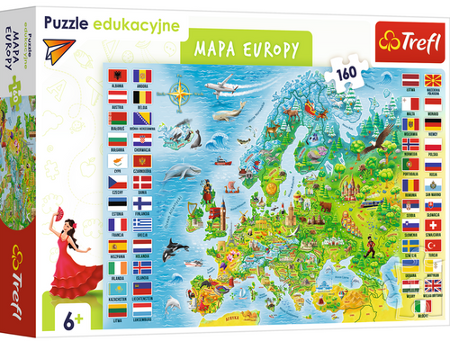 TREFL Puzzle Edukacyjne Mapa Europy 160 el. na Arena.pl