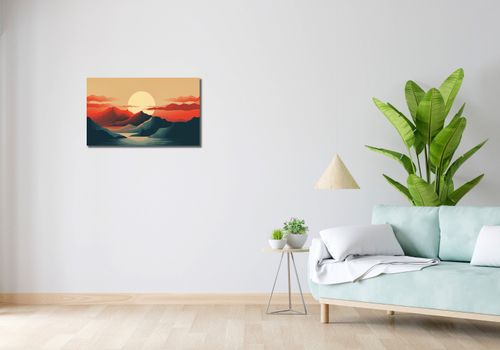 Obraz 70x40cm Zachód Słońca nad Górami na Arena.pl