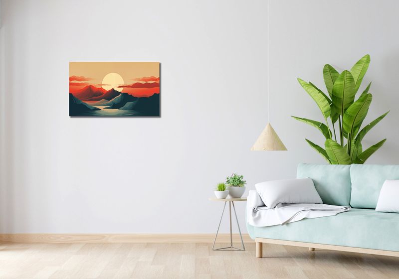 Obraz 70x40cm Zachód Słońca nad Górami zdjęcie 2