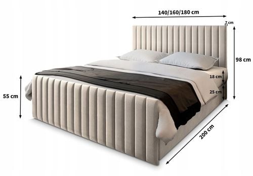 Łóżko Kontynentalne ARION 180x200 Pojemnik MATERAC Bonell DUŻE WYGODNE na Arena.pl