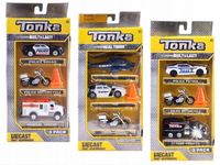 Hasbro TONKA Zestaw pojazdów POLICJA Różne metalowe autka + pachołki ZA3633