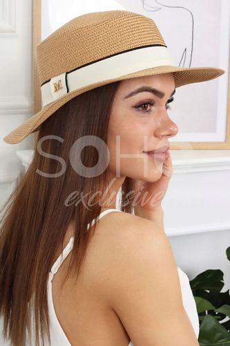 KAPELUSZ SŁOMKOWY LETNI PLAŻOWY MODNY KOBIECY DAMSKI KOBIECY KOLORY 2370 na Arena.pl