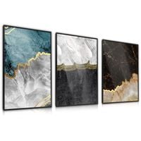 Zestaw 3x Plakat W Ramie MARMUR Abstrakcja Styl Glamour 30cm x 40cm