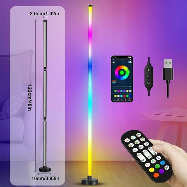 INTELIGENTNA LAMPA PODŁOGOWA LED RGB NAROŻNA STOJĄCA DO SALONU zdjęcie 6