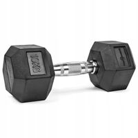 HANTEL SZTANGIELKA CIĘŻAREK HEX STAŁY CIĘŻAR OGUMOWANY POWLEKANY 10KG
