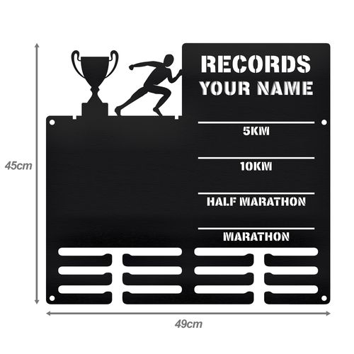 Wieszak na medale i numery startowe REKORDY BIEGOWE RUN twoje imię 73.1 na Arena.pl