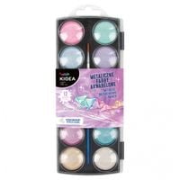 METALICZNE FARBY AKWARELOWE 12 KOL KIDEA