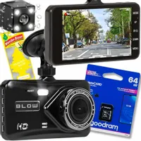 WIDEOREJESTRATOR SAMOCHODOWY KAMERA COFANIA KARTA FULL HD 1080p DWIE KAMERY