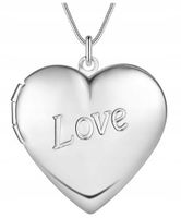 NASZYJNIK SERCE MEDALION KOLOR SREBRNY NA ZDJĘCIA