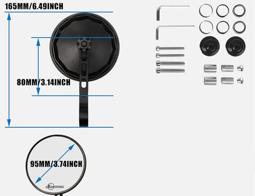 UŻYWANE Lusterko motocyklowe FENRIR 801-0505 okrągłe CNC antyodblaskowe na Arena.pl