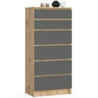 Komoda do sypialni, pokoju, 6 szuflad, STILO, 60x40x130 cm | TYLETEGOTU