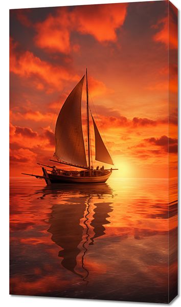 Obraz 50x90cm Pod Żaglami Zachodu Słońca zdjęcie 1