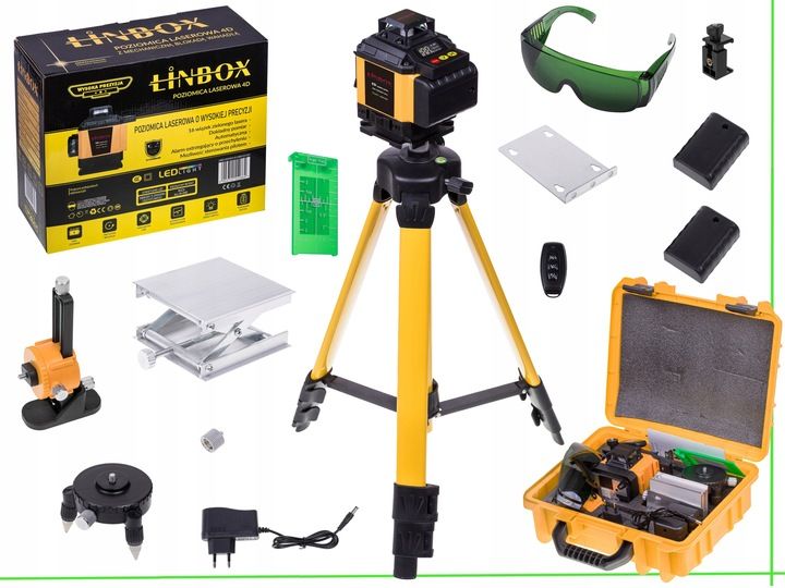 POZIOMICA LASEROWA 360° LASER KRZYŻOWY 4D ZESTAW WALIZKA zdjęcie 1