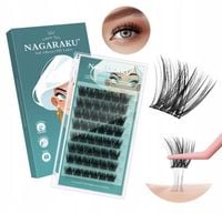 Rzęsy bondingowe NAGARAKU MIX 10-16mm DIY wielokrotnego użytku Z KLEJEM