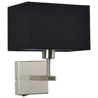 Kinkiet LAMPA ścienna NORTE WL-1122-1-A-SN-RC-BL Italux abażurowa OPRAWA klasyczna prostokątna nikiel czarna