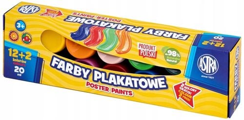 Farby plakatowe ASTRA 12+2 kolx20ml  Standard 5199 na Arena.pl