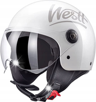 Kask motocyklowy Westt Classic Jet, Biały, M (57-58 cm), ECE 22.05