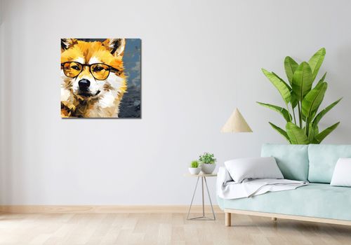 Obraz 70x70cm Intelektualny Psiak na Arena.pl