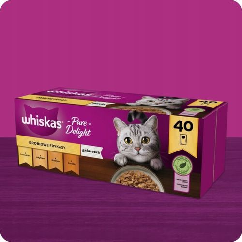 MOKRA KARMA WHISKAS DROBIOWE FRYKASY W GALARETCE 40X85G na Arena.pl