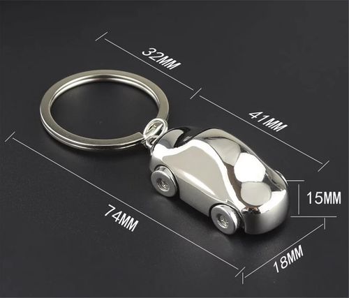 Brelok Samochodzik Cars Srebrny Tuning Ozdoba Breloczek do kluczy Zawieszka na Arena.pl