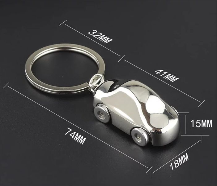 Brelok Samochodzik Cars Srebrny Tuning Ozdoba Breloczek do kluczy Zawieszka zdjęcie 8