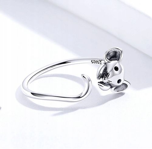 Pierścionek mysz myszka srebrny 925 regulowany na Arena.pl