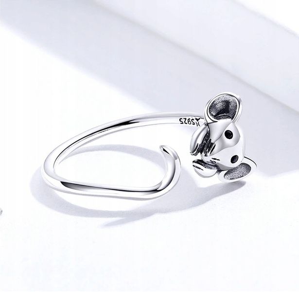 Pierścionek mysz myszka srebrny 925 regulowany zdjęcie 4