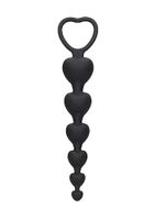 anal heart beads - black