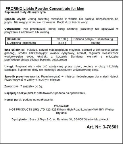 Supl.diety-Ero Prorino Black Line Potency Powder Concentrate na Arena.pl