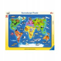 UKŁADANKA Kreatywna Zabawa PUZZLE Gra Manualna 30 ELEMENTÓW Mapa Świata