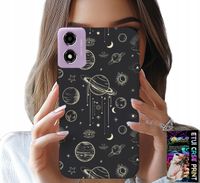 ETUI DO MOTOROLA MOTO E14 - KOSMOS PLANETY GWIAZDY KSIĘŻYC + SZKŁO