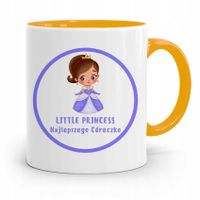 Kubek Żółty Prezent Dla Córki Little Princess Z Nadrukiem Ze Zdjęciem
