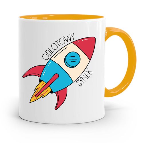 Kubek Żółty Prezent Dla Syna Odlotowy Synek Z Nadrukiem Ze Zdjęciem na Arena.pl