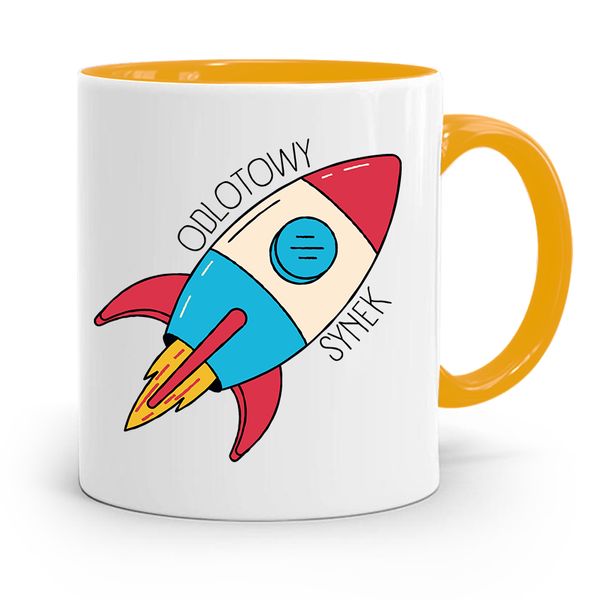 Kubek Żółty Prezent Dla Syna Odlotowy Synek Z Nadrukiem Ze Zdjęciem zdjęcie 1