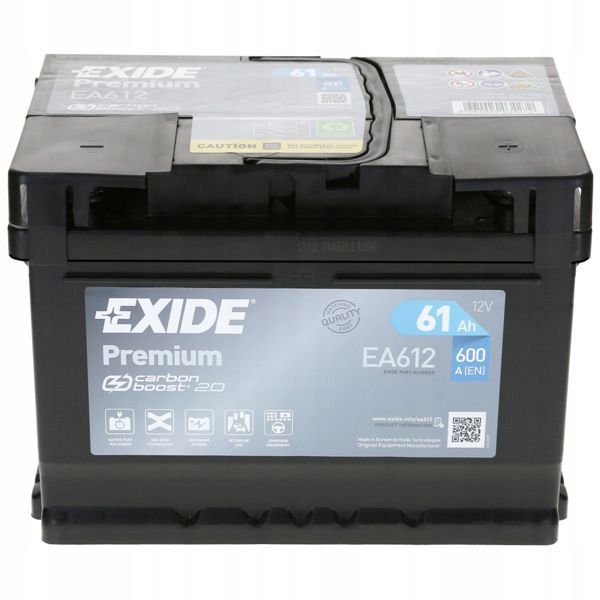 AKUMULATOR SAMOCHODOWY EXIDE PREMIUM 61AH 600A 61 AH EA612 zdjęcie 4