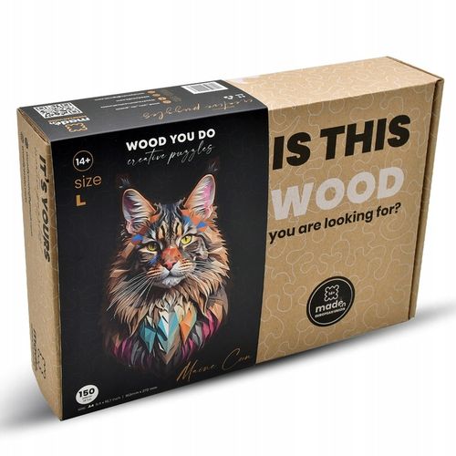 Puzzle z Kotami Drewniane Trudna Układanka 3D Na Prezent 150 elementów L na Arena.pl