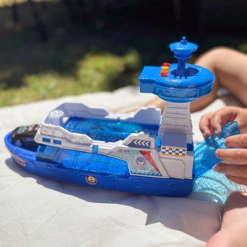 WOOPIE Łódź Policyjna Patrolowa Interaktywna - Skala 1:16 + Autka 3 szt. na Arena.pl