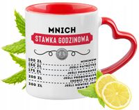 Kubek Czerwony Z Uszkiem W Kształcie Serca Dla Mnicha Na Prezent
