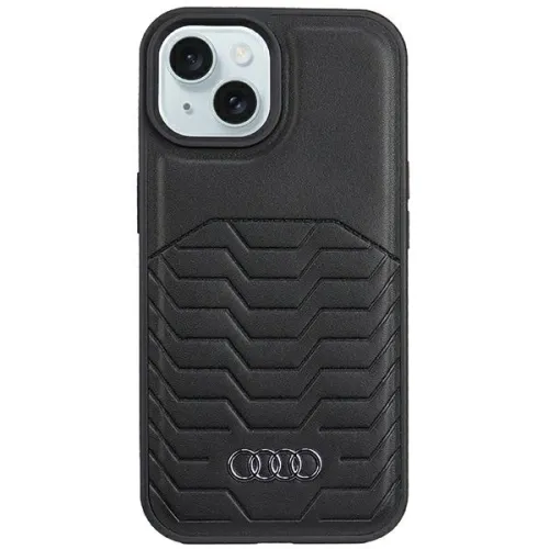 Etui Audi Synthetic Leather z MagSafe na iPhone 15 / 14 / 13 - czarne na Arena.pl