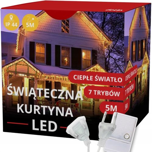 GIRLANDA LED ŚWIĄTECZNA 5M 150 LAMPEK KURTYNA DO DOMU WNĘTRZA NA ZEWNĄTRZ na Arena.pl