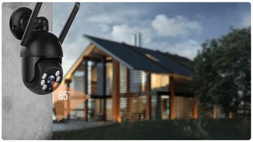KAMERA ZEWNĘTRZNA WIFI TUYA SMART 8MP ZOOM DETEKCJA 4K CZARNA APLIKACJA UHD na Arena.pl