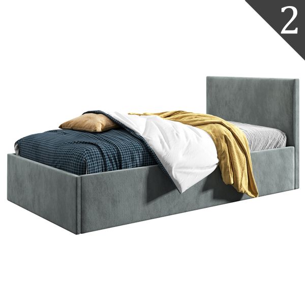 Łóżko młodzieżowe Tapczan 80x200 Basic Asti Jasny Szary + POJEMNIK zdjęcie 3