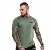 KOSZULKA SPORTOWA MĘSKA FITNESS T-SHIRT WYSOKA JAKOŚĆ ZIELONA -