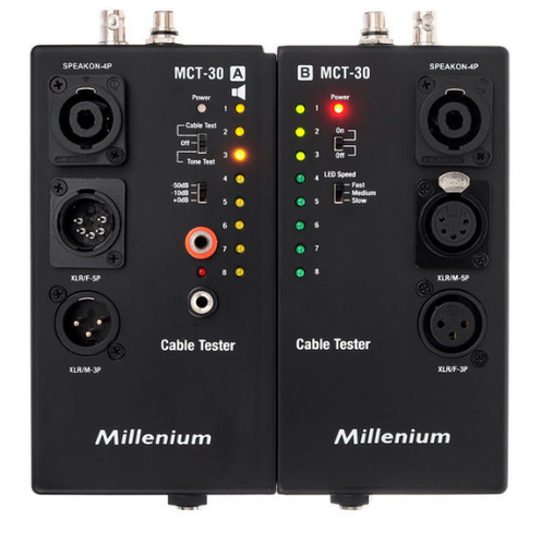 Tester kabli XLR DMX Speakon DIN BNC Jack RCA RJ11 RJ45 Millenium MCT-30 na Arena.pl