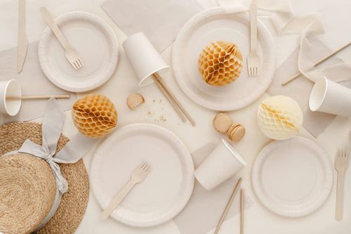 Kubeczki papierowe Basic beżowe kremowe, 250 ml 6 szt. na Arena.pl