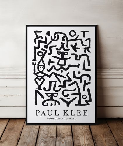 Plakat Paul Klee czarnobiały 50x70 cm w czarnej ramie na Arena.pl