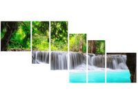 OBRAZ KOLOROWA WODA KOLOROWY WODOSPAD BŁĘKITNA RZEKA